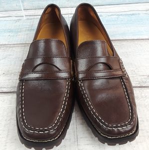 Cole Haan Womens Brown Penny Loafer Slip On Shoe